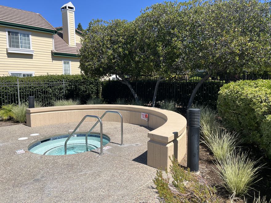 The Chaparral Springs spa and hot tub with curved seating.